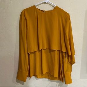 women’s long sleeve yellow blouse